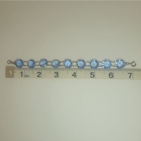 Blue Vintage Czech Glass Bracelet - Picture 4 of 7